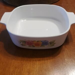 Corning Ware White Summer Blush A 2 B, 2L Baking Dish, Vintage